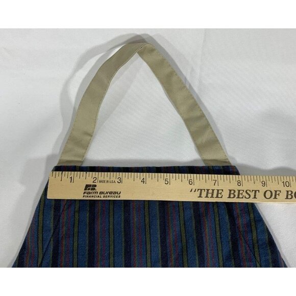 Vintage Holiday Angel Youth Apron 26" Festive Stripes Pockets Waist Tie Baking - Picture 8 of 9